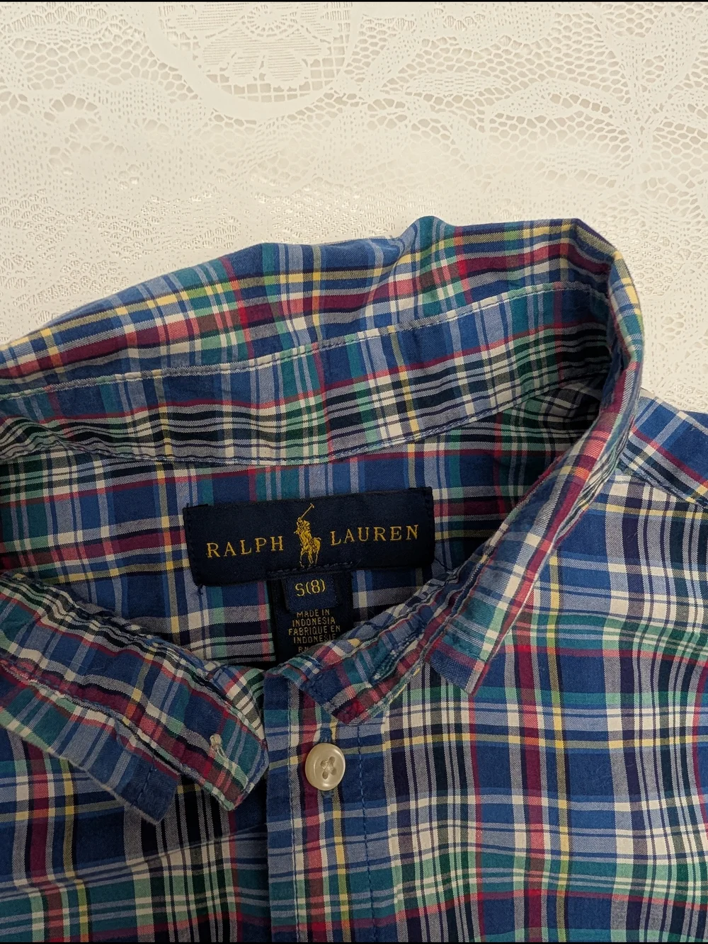 Ralph Lauren Multicolor Plaid Shirt with Blue, Green & Pink .Boys Size.